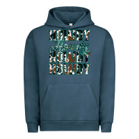 Pigment Midnight Navy Howdy Cowhide Turquoise Urban Hoodie - Jasminsmagicworld
