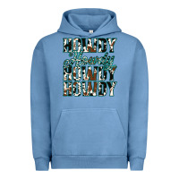 Pigment Pebble Blue Howdy Cowhide Turquoise Urban Hoodie - Jasminsmagicworld
