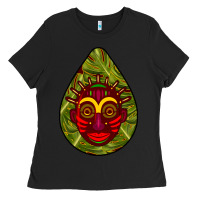 Black african masks teardrop  7 Ladies Tee - BundleAndBundleShop