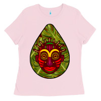 Bubblegum Pink african masks teardrop  7 Ladies Tee - BundleAndBundleShop