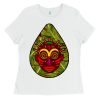 White african masks teardrop  7 Ladies Tee - BundleAndBundleShop