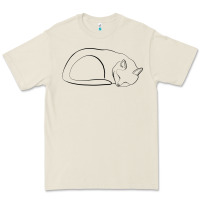 Sleeping Cat Line Art Premium Tee | Teevron