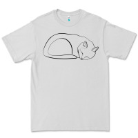 Dove Grey Sleeping Cat Line Art Premium Tee - linhVisuals
