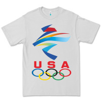 Dove Grey USA OLYMPIC RINGS Premium Tee - linhVisuals