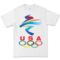 White USA OLYMPIC RINGS Premium Tee - linhVisuals