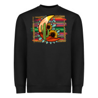 Black turquoise desert moon serape background Heavyweight Sweatshirt - Jasminsmagicworld
