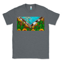 Charcoal Heather cactus sunflower cowhide and turquoise license plate Classic Tee - Artiststas