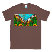 Chestnut cactus sunflower cowhide and turquoise license plate Classic Tee - Artiststas