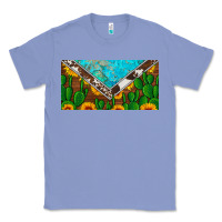 Colony Blue cactus sunflower cowhide and turquoise license plate Classic Tee - Artiststas