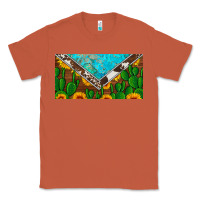 Copper cactus sunflower cowhide and turquoise license plate Classic Tee - Artiststas