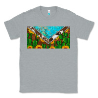 Heather Grey cactus sunflower cowhide and turquoise license plate Classic Tee - Artiststas