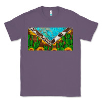 Lavender cactus sunflower cowhide and turquoise license plate Classic Tee - Artiststas