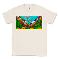 Natural cactus sunflower cowhide and turquoise license plate Classic Tee - Artiststas