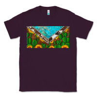 Plum cactus sunflower cowhide and turquoise license plate Classic Tee - Artiststas