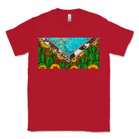Red cactus sunflower cowhide and turquoise license plate Classic Tee - Artiststas