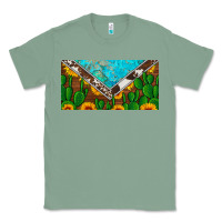Sage cactus sunflower cowhide and turquoise license plate Classic Tee - Artiststas