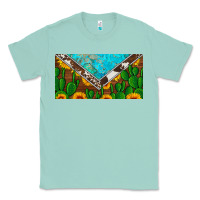 Seafoam cactus sunflower cowhide and turquoise license plate Classic Tee - Artiststas