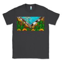 Smoke cactus sunflower cowhide and turquoise license plate Classic Tee - Artiststas