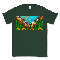 Sports Green cactus sunflower cowhide and turquoise license plate Classic Tee - Artiststas