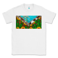 White cactus sunflower cowhide and turquoise license plate Classic Tee - Artiststas