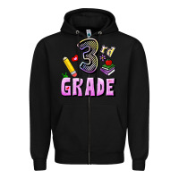 Black Third Grade Zipper Hoodie - RanaPortraitStore