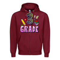 Burgundy Third Grade Zipper Hoodie - RanaPortraitStore