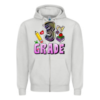 Dove Grey Third Grade Zipper Hoodie - RanaPortraitStore