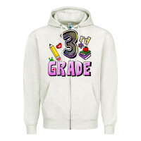 Oatmeal Heather Third Grade Zipper Hoodie - RanaPortraitStore