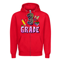 Red Third Grade Zipper Hoodie - RanaPortraitStore