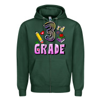 Sports Green Third Grade Zipper Hoodie - RanaPortraitStore