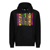 Black mardi gras crawfish cake and mask with leopar and fleur de lis brushst Premium Hoodie - Artiststas