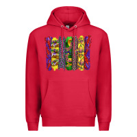 Cardinal mardi gras crawfish cake and mask with leopar and fleur de lis brushst Premium Hoodie - Artiststas