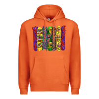 Carrot mardi gras crawfish cake and mask with leopar and fleur de lis brushst Premium Hoodie - Artiststas