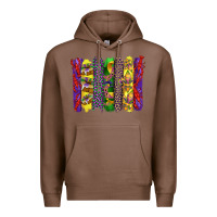 Chestnut mardi gras crawfish cake and mask with leopar and fleur de lis brushst Premium Hoodie - Artiststas