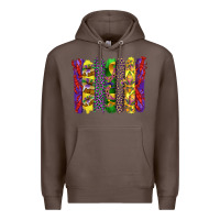 Coffee mardi gras crawfish cake and mask with leopar and fleur de lis brushst Premium Hoodie - Artiststas
