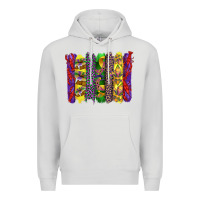 Dove Grey mardi gras crawfish cake and mask with leopar and fleur de lis brushst Premium Hoodie - Artiststas