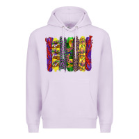Lilac mardi gras crawfish cake and mask with leopar and fleur de lis brushst Premium Hoodie - Artiststas