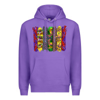 Purple mardi gras crawfish cake and mask with leopar and fleur de lis brushst Premium Hoodie - Artiststas