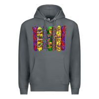 Rock mardi gras crawfish cake and mask with leopar and fleur de lis brushst Premium Hoodie - Artiststas