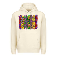 Sandshell mardi gras crawfish cake and mask with leopar and fleur de lis brushst Premium Hoodie - Artiststas