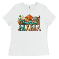 White thankful mama Ladies Tee - BundleAndBundleShop