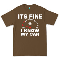 Cacao Empty gas gauge it’s fine i know my car low fuel joke Premium Tee - linhVisuals
