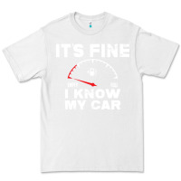 White Empty gas gauge it’s fine i know my car low fuel joke Premium Tee - linhVisuals