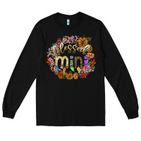 Black blessed mini Long Sleeve Tee - SublimationCraftShop