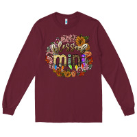 Burgundy blessed mini Long Sleeve Tee - SublimationCraftShop