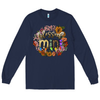Navy blessed mini Long Sleeve Tee - SublimationCraftShop