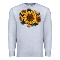 Heather Grey sunflower patch Premium Sweatshirt - Jasminsmagicworld