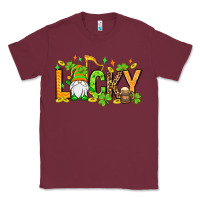 Burgundy St. Patrick's Lucky gnome Classic Tee - OliviaCreatesArt