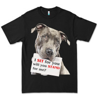 Black pitbull t  shirt i sit for you will you stand for me t  shirt Premium Tee - linhVisuals