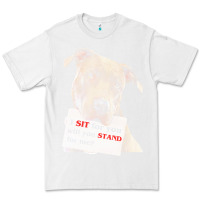 White pitbull t  shirt i sit for you will you stand for me t  shirt Premium Tee - linhVisuals